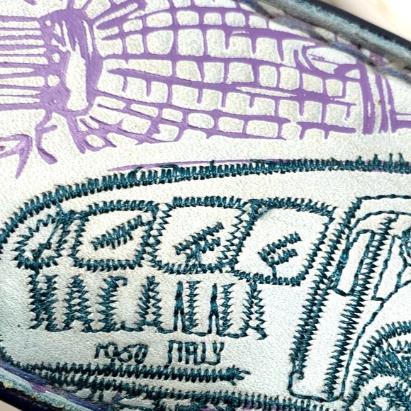 Macanna 3D Floral Mixed Media Print Leather Platform Sandals 7/37 Maximalist - Picture 12 of 16